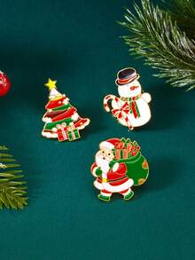 Bộ 3 món quà Giáng sinh hình ông già Noel hoạt hình, ghim cài áo huy hiệu phụ kiện trang trí cho quần áo, túi xách, khăn quàng cổ, phù hợp làm trang sức cho phụ nữ, trang phục hàng ngày và ngày lễ - Nhiều màu - Xem 16