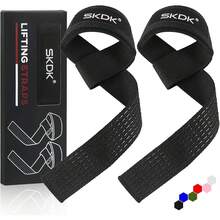 levantamiento de pesas, culturismo, Xfit, entrenamiento de fuerzaCorreas de levantamiento de silicona antideslizante ,Straps Para Gym, Levantamiento de Pesas,muñequeras gym straps para gym mujer, hombres, - Negro - Ver 1