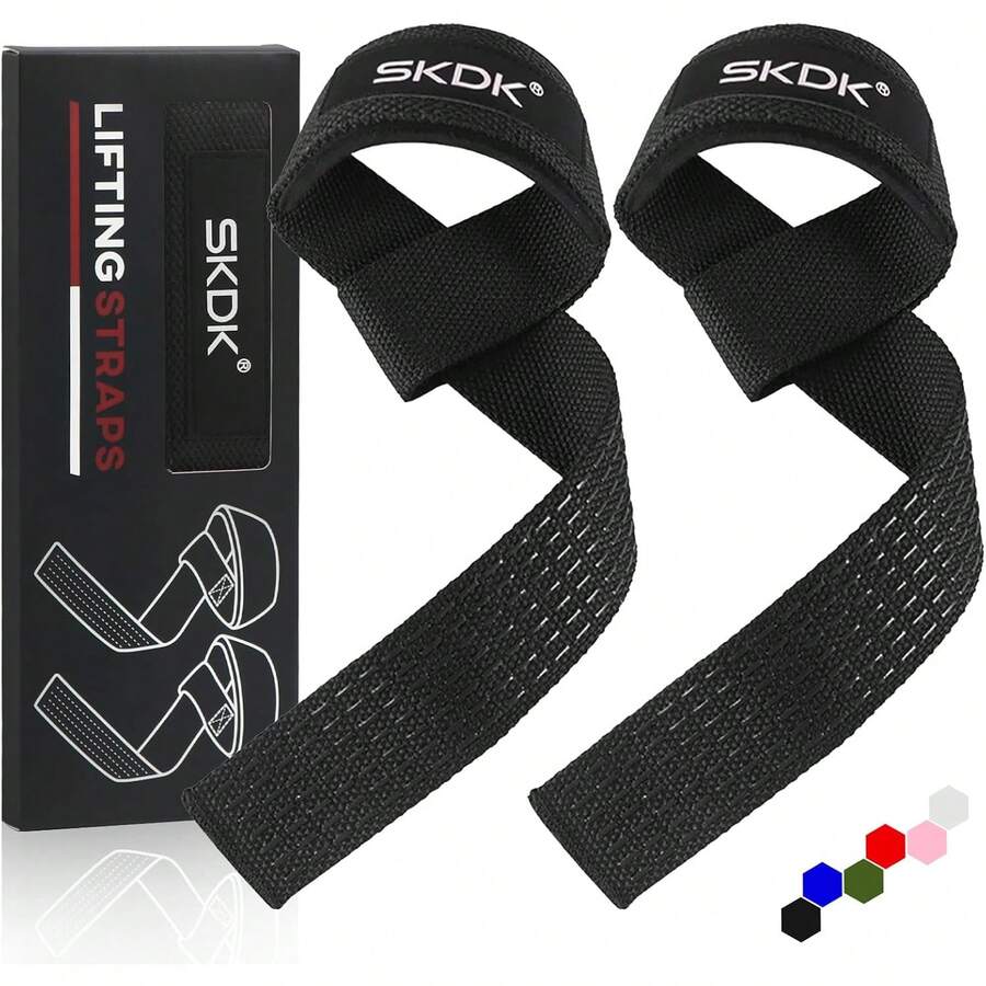 levantamiento de pesas, culturismo, Xfit, entrenamiento de fuerzaCorreas de levantamiento de silicona antideslizante ,Straps Para Gym, Levantamiento de Pesas,muñequeras gym straps para gym mujer, hombres, - Negro - Ver 1