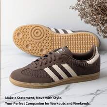 Adidas Originals Men's And Women's Shoes,  Shoes, Sneakers, Samba OG Sports Shoes, Breathable And Lightweight Casual Shoes, Low-Top Daily Travel Shoes JI3184 - Rock Deep Earth Brown/Wonderful White/Magic Light Brown - View 1