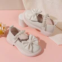 1 Pair Girls' Elegant Mary Jane Flat Shoes, Comfortable & Fashionable, Round Toe Formal Shoes Suitable For Weddings, Parties And Casual Wear - Easy To Slip On/Off, All Season, TPR Sole, Multiple Colors Available - Beige - View 14