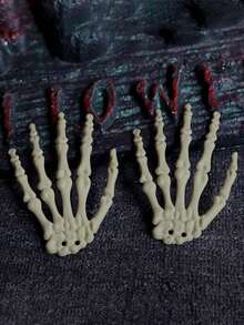 1/2 pièces Décoration de main de squelette d'Halloween, décoration d'ongle effrayante, ornements d'Halloween