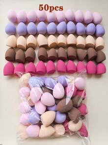 50 Pcs Large Random Color & Shape Makeup Sponge Sponges, Suitable For Powder, Cream, Liquid Cosmetics Application, Convenient For Travel, Touch-Up, Reusable, Fit All Skin Types, Great For Daily Makeup, Travel, Date, Sunscreen Application, Essential For Women, Ideal Gift For Christmas,Makeup,Cheap,Room Decor,Vanity,Travel,Bedroom,Makeup Accessories,Puff,Makeup Blender,Powder Puff,Makeup Sponge