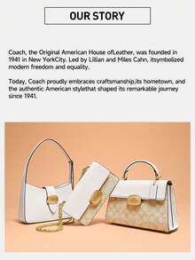 Coach Bolso de mano acolchado de lona para mujer, bolso de embrague con asa superior, bolso bandolera pequeño para mujer, bolso de satchel elegante para la noche con correa de cadena desmontable