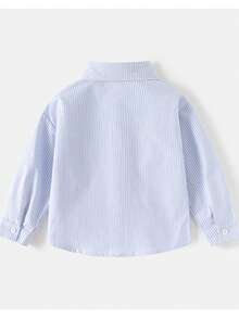 Young Boy Long Sleeve Embroidered Casual Shirt, Spring