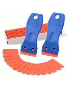 1 pièce Grattoir en plastique multifonctionnel, réutilisable et non dommageable, retire la peinture, les débris, les étiquettes, les autocollants, léger et pratique pour le nettoyage du verre, le retrait des décalcomanies, des autocollants et des vieux adhésifs dans la salle de bain, les toilettes, la voiture, le mur, le sol