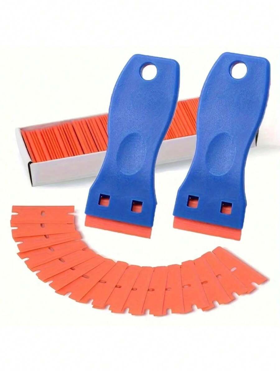 1 pièce Grattoir en plastique multifonctionnel, réutilisable et non dommageable, retire la peinture, les débris, les étiquettes, les autocollants, léger et pratique pour le nettoyage du verre, le retrait des décalcomanies, des autocollants et des vieux adhésifs dans la salle de bain, les toilettes, la voiture, le mur, le sol