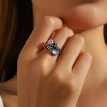 1pc Stainless Steel Crystal Spoon Ring, Bohemian Vacation Beach Party, Mother's Day Girlfriend Elegant Gift