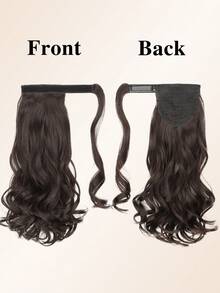 Easy-To-Use 14" Wavy Ponytail Extension- Natural Curly Synthetic Hairpiece For Women, Lightweight& Secure Clip-In Design - Multicolor - View 3