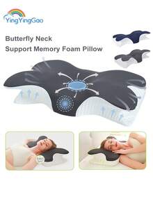 LIPETY Memory Foam-Kissen, Memory Foam-Nackenkissen, ergonomisches Kissen zur Linderung von Nackenschmerzen, Bettkissen zum Schlafen, Nackenkissen für Seiten-, Rücken- und Bauchschläfer, perfekte Wahl für Zuhause oder Urlaubsreisen