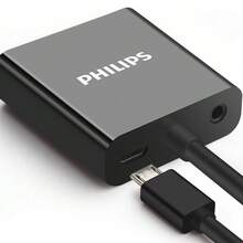 PHILIPS Converter SWR1620B/93 HDMI To VGA Cable Converter With Audio Port HD Video Adapter Adapter Computer Set-Top Box Connection Projection TV Display Cable Black 15cm - Black - View 3