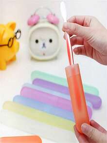 1pc Travel-Friendly Dustproof Toothbrush Case - Stylish And Portable Plastic Container For Storing Toothbrush Heads - Ideal For Daily Use And Travel Adventures - Available In Multiple Colors To Match Your Style And Enhance Your Oral Care Routine - Perfect Gift For Holidays And Special Occasions - Multicolor - View 4