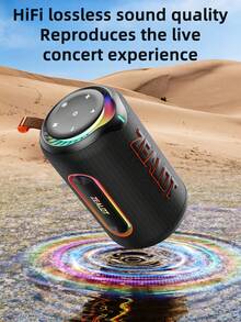 ZEALOT MP1 60W High-Power Wireless Speaker, Portable Outdoor Subwoofer With 1 Speaker, 8000mAh Battery, RGB Lights, SD Card/USB/AUX Support, Dual Speakers, Hands-Free Calling, Compatible With Phones/Tablets/TVs/Computers, Suitable For Outdoor Parties, Home Gatherings, Beach Parties