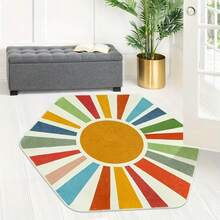 Rainbow Machine Washable Rug For Room, Boho Sun Rug, Non-Slip Sunshine Carpet Small Rug - Multicolor - View 4