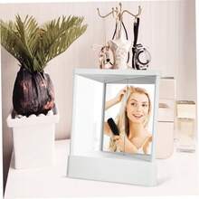 Makeup Vanity Mirror True Mirror Non Reversing Double Sided Magnifying Side Inverted Standing For Vanity