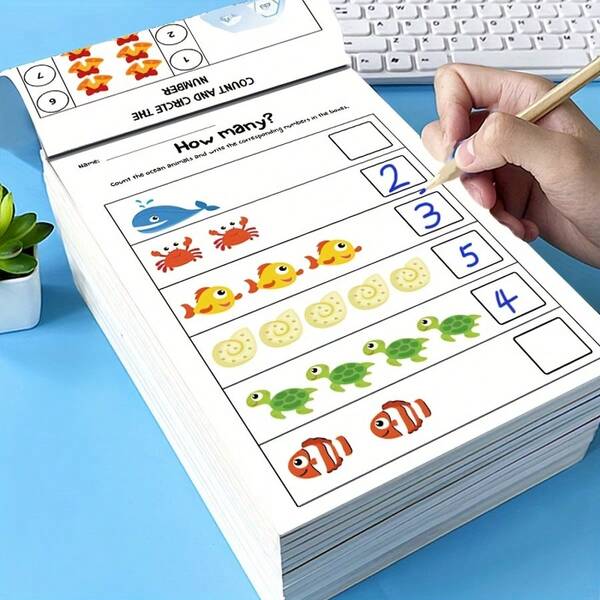Number Filling Workbook For Early Childhood Logical Thinking Training, Suitable For Children Aged 3-6 Years Old, Preschool Preparation, Fun Math Practice Book