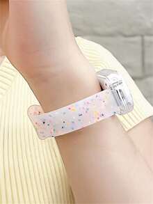 2 Peças/Conjunto Pulseira de Silicone Macia Jelly Colorida e Bolinhas Finas + Capa Protetora Transparente Compatível com Xiaomi Mi Band 10 9 8 7 6 5 4 3, Pulseira de Reposição Adorável Compatível com Mi Band, Acessórios de Pulseira Inteligente Simples e Confortável 14MM - Branco - Visão 6
