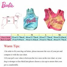 Mattel 1PC Barbie Officially Licensed Barbie Pet Vest Orange Blue Dog Vest Cute  Clothing Soft Pet Printed Puppy Vest (Small Medium For Dogs Cats)