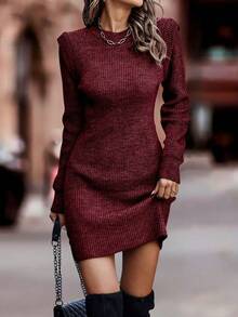 Women's Autumn Sweater Dresses, Outings, Elegant Ladie's Dresses, Long Sleeves,Tight , Can Be Worn Inside Or Outside,Thick And Warm, Christmas Clothing, Tops