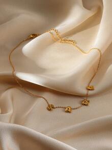 Custom Simple Letters Name Necklace Jewelry Personalized Stainless Steel Initials MAMA Pendant Necklace For Women Mom Gifts ﻿ - Gold 3 - View 5