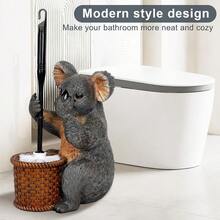 Toilet Brush Holder Set For Bathroom Super Cute Koala Base Solidly Toilet Bowl Brush And Holder Flexible And Durable Style Stylish Toilet Cleaner Brush Saving Storage Space Toilet Brushes For Bathroom - Koala - View 7