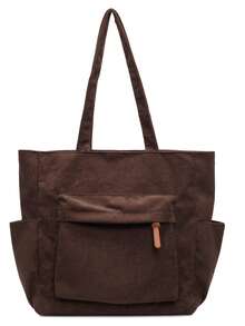 Bolso de mano de pana para mujer, bolso de hombro de gran capacidad, bolso escolar, bolsa de compras casual, mochila de viaje