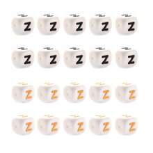 10pcs 12mm Simple Style White Base Black Letter + White Base Gold Letter Silicone Beads, DIY Jewelry Making Initial Letter Festival Gift Decorative Beads