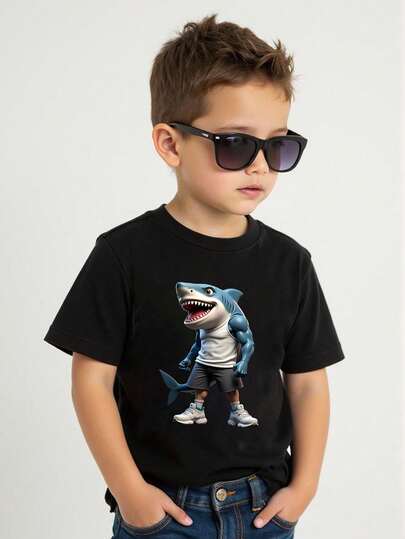 Camiseta interior de manga corta básica para niño pequeño