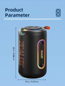 ZEALOT MP1 60W High-Power Wireless Speaker, Portable Outdoor Subwoofer With 1 Speaker, 8000mAh Battery, RGB Lights, SD Card/USB/AUX Support, Dual Speakers, Hands-Free Calling, Compatible With Phones/Tablets/TVs/Computers, Suitable For Outdoor Parties, Home Gatherings, Beach Parties