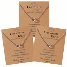 Goodwaro 2pcs Fashionable Minimalist Stainless Steel 3D Heart Pendant Necklace, Gift For Wedding, Bridesmaid, Best Friend