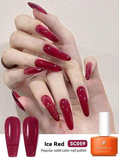 Tonitu G 7ml 果冻凝胶指甲油 - 裸粉色、玫瑰紫色、红色、灰色、勃艮第棕色，可浸泡，UV/LED 固化，半透明薄荷绿色乳白色半永久性凝胶指甲油，适用于家庭美甲沙龙和美甲艺术，是送给女士的礼物