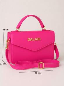Kit 2 Bolsas Infantil/Juvenil Alça de Mão e Alça de Ombro Regulável Especial Dia das Crianças Primavera Verão 1 Pink + 1 Roxa - A - Visão 4