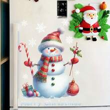 1 Peça Adesivo de Natal, Decorar Armários, Portas, Geladeiras, Paredes, Autoadesivo, Semigloss, Variedade de Designs Incluindo Papai Noel, Rena, Boneco de Neve, Adequado para Decoração Temática de Natal