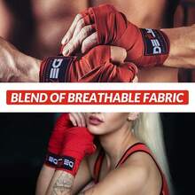 Defy - Vendas de Mano Profesionales de 457 para Boxeo Muay Thai, Vendas elásticas para Hombres y Mujeres, un par, Calavera - Roja - Ver 5