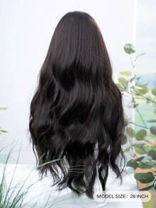 alicegarden 1 Synthetic Heat-Resistant Wig With Bangs, Black Long Rolled Wig, 28 Feet Long, Made Of Fiber, Suitable For Daily Use, Natural Simulation Wig