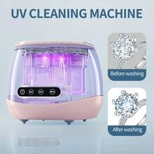 Máy làm sạch răng giả siêu âm, Máy làm sạch siêu âm 48kHz, Hẹn giờ kỹ thuật số 3 chế độ, Máy làm sạch siêu âm cọ trang điểm, Pin sạc - Cấp nguồn qua USB để làm sạch đồ trang sức và đồ trang trí, cọ trang điểm, v.v. | Dễ dàng sử dụng tại nhà - Nhiều màu - Xem 9