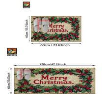 1 pieza Alfombra antideslizante para baño con diseño de bayas de acebo navideño, hecha de material de cachemir sintético con decoración esponjosa, adecuada para baños, entradas, cocinas y otras ocasiones. Se puede lavar a máquina. Es una decoración festiva y se puede regalar.