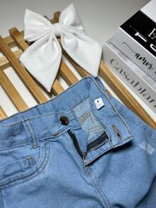 Kids Cargo Jeans Girls Blogger Fashion Wide Leg Pantalona Summer Winter - Jeans Without Pockets - View 6