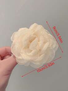 1个女士10厘米纯色大网纱玫瑰花发夹，甜美优雅的校园风。适合派对、舞蹈、日常和度假装扮。波西米亚风情人节发爪夹，发夹，发卡，发夹，发卡，发夹，发饰，秋冬发饰，女士情人节礼物，夏季海滩度假必备 - 米色 - 查看 6