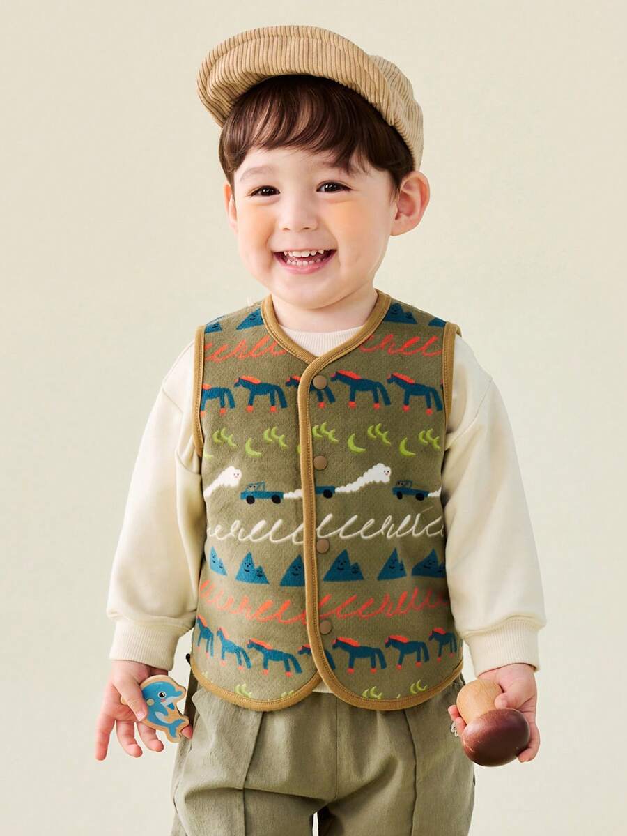 mini bala 2-5Y Kids Reversible Fleece Jacket, Thick Soft Warm Comfortable Autumn Outerwear