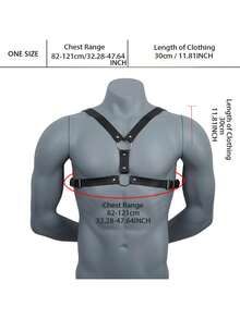 Men's Leather Chest Harness,Fashion Leather Cage Chest Harness Belt,Valentine's Day Gift,Chest Harness Belt For Men