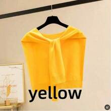 1 件女士条纹纯色针织披肩围巾，休闲可爱风格，适合室内外使用，防晒保暖配饰女士 - 彩色 - 查看 6