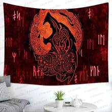 Viking Tapestry For Men Decor  Tapestries Meditation Runes Ancient Art Wall Hanging Tapestries Multi-Use Blanket Decor Tapestry For Bedroom Living Room & Dorm-40"X30" ,60"X40" ,60"X 51" ,80"X60" - GTLSFS8 - 查看 4