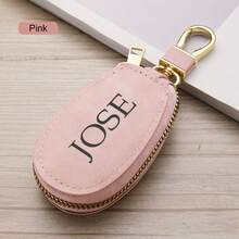 1pc Custom Name Faux Leather Car Holder - Personalized Zipper Organizer Pouch With Keys, Faux Leather Keychain For Men & Women, Perfect For Daily Commute & Mother's Day Gift, Car Key Case, Commuter Accessory, Minimalist Design, Sturdy Construction,Birthday Gift - Multicolor - View 14