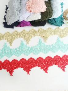 New Multicolor Selectable Car Bone Embroidered Crystal Piece Lace Edging Fabric, Glass Yarn Material, DIY Clothing, Textile Home Decor Supplies - Length:91.44cm/Width:14cm - Multicolor - View 13