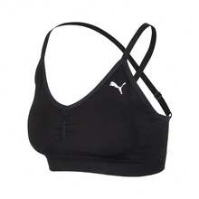 Puma Women's New Fitness Training Breathable Casual Removable Padded Criss-Cross Sports Bra 524362-01 - Black - View 6