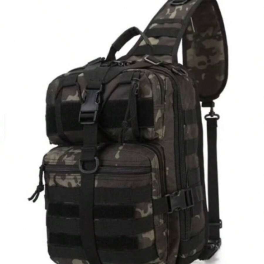 DESC Tactical Military Crossbody Bag 20L – Durable And Versatile Shoulder Bag 9316 - 黑色迷彩 - 查看 1
