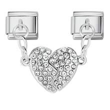 Elegant Italian Charm Bracelet, Stainless Steel Magnetic Heart-Shaped Couple Bracelet, Freely Combinable Single-Node Modular Accessories Pendant Jewelry, Adjustable DIY Jewelry Making Kit, Fashion Couple Accessories, Intimate Friends And Mother's Day Gift - Multicolor - View 15