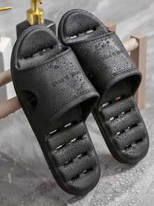 1 双 EVA 浴室拖鞋，男女通用夏季室内家居情侣防水防滑速干淋浴凉鞋 - 黑色 - 查看 11