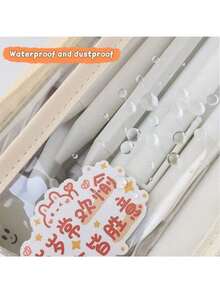 Sanrio 1PC Multi-Layer Waterproof Transparent Pencil Case 2 Styles Available (Normal Style And Upgraded Style) Large Capacity Student Stationery Storage Bag Cosmetic Bag School Office Supplies Stationery,Back To School,School Supplies,Pencil Pouch,School Bag Random Delivery